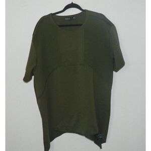 Hudson Shirt Men's Size 4X Green Big Tall Short Sleeve Asymmetric Hem Streetwear